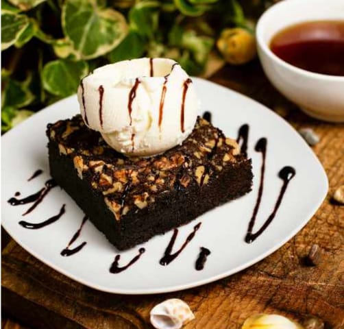 Photo about Salted Caramel Brownie
