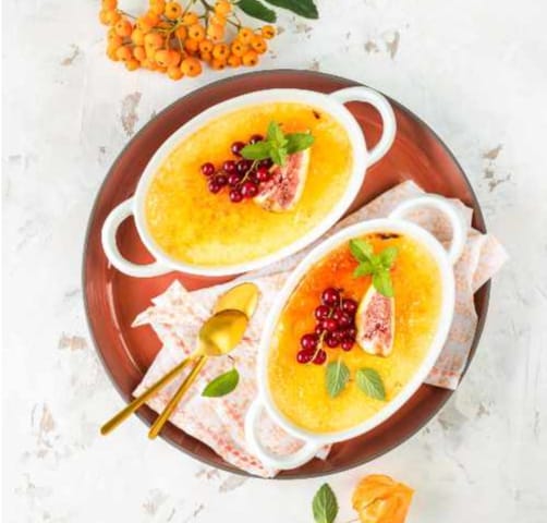 Photo about Vanilla Bean Crème Brûlée