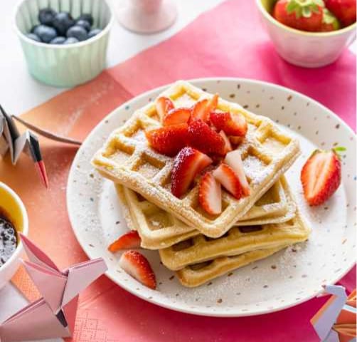 Photo about Waffle with Berries